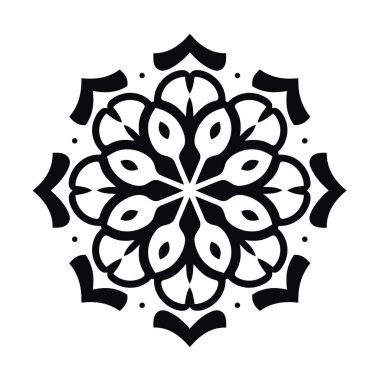 Geometrik şekilli süslemeli siyah-beyaz tasarım deseni