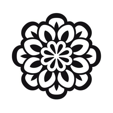 Siyah ve beyaz kıvrımlı şekilli çiçek desenleri