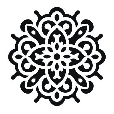 Decorative design showing floral pattern in black and white