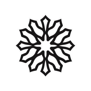 Bir çiçeğin stilize edilmiş grafik çizimi, sekiz nokta, yıldız tasarımı