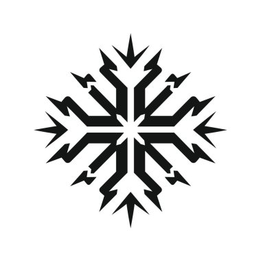 Keskin kenarları ve temiz çizgileri olan siyah ve beyaz geometrik kar taneleri tasarımı