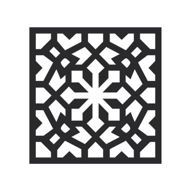 Tasarım için beyaz kare arkaplanda siyah geometrik desen