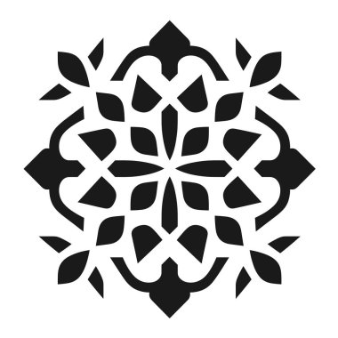 Beyaz arkaplanda siyah süslemeli tasarım deseni