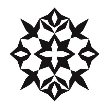 Sivri şekiller ve merkezi bir haç içeren geometrik desen