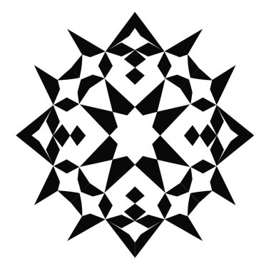 Black and white geometric star pattern illustration art design