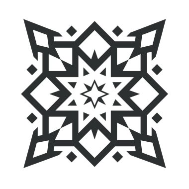 Katmanlı şekilli Geometrik yıldız deseni ve merkezi bir yıldız