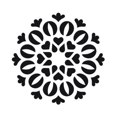 Kalpler ve daireler içeren siyah ve beyaz grafik desen