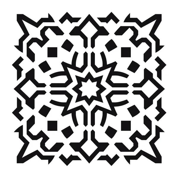Siyah ve beyaz yıldız şekilli Geometrik İslami desen