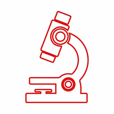 Mikroskop taslağı. Laboratuvar araştırması ve kimya. Bilim aleti ve deney. Analiz için biyoloji ve bilimsel araç.