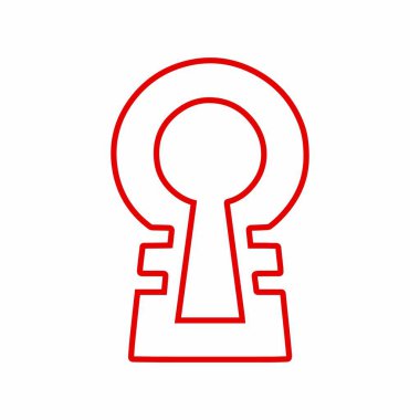 Anahtar deliği sembolü güvenlik erişimi. Gizli giriş gizlilik ana hatları simgesi. Kilit anahtar deliği koruma konsepti şekil grafiği.