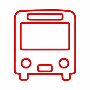 Şehir trafiğinde kamu otomobil hizmetleri için basit bir taşıma aracı. Baskı veya ağ için modern ulaşım düz tasarım.