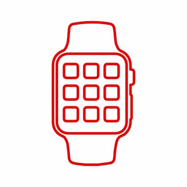 Akıllı saat simgesi vektörü. Form ve yaşam tarzı takibi için basit tasarım. Basit çizimleri izle.