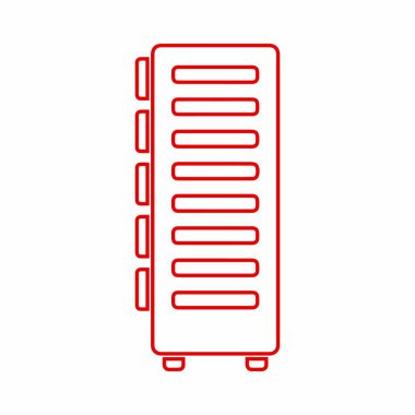 Veri depolama ağı donanım teknolojisi için sunucu rafı ana hatları veritabanı bilgi sistemi merkezine ev sahipliği yapan basit minimalist modern tasarım