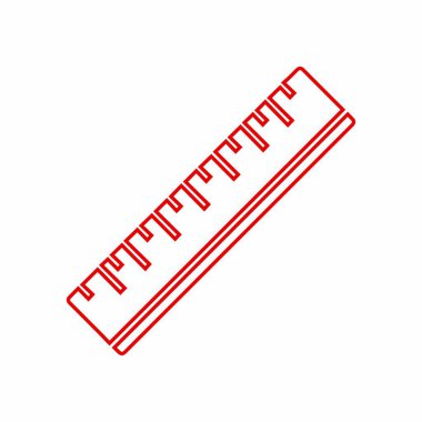 Bir cetvelin basit kırmızı çizimi