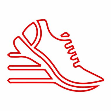 Hareket halindeki bir ayakkabının dinamik kırmızı çizgisi