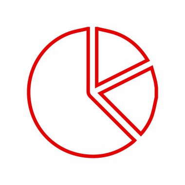 İki dilimli basit kırmızı pasta grafiği simgesi