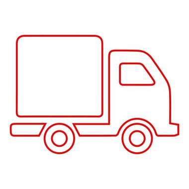 Teslimat kamyonunun basit taslak simgesi