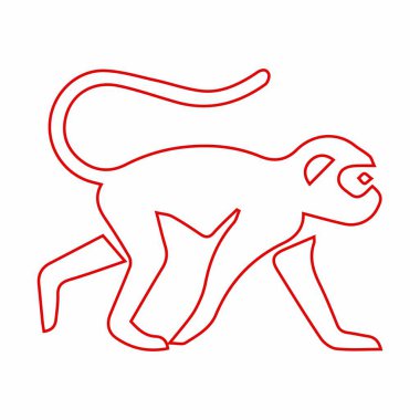 Hareket halindeki bir maymunun biçimlendirilmiş dış çizgisi