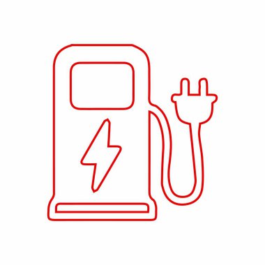 Fişi olan elektrikli araç şarj istasyonu simgesi