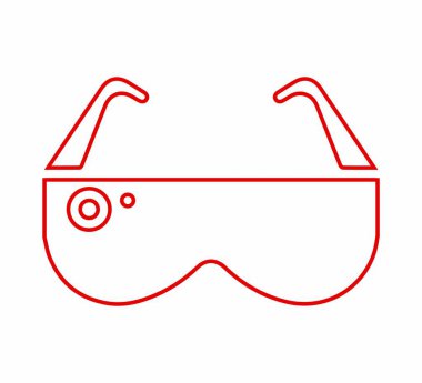 Kamera lensli akıllı gözlüklerin biçimlendirilmiş çizgisi