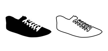 Katı ve taslak bir spor ayakkabısı içeren minimalist vektör çizimi, tasarım ihtiyaçları için mükemmel.