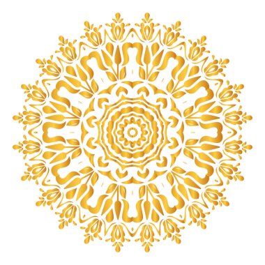 Zarif altın lüks mandala, karmaşık geometrik desen arka plan, davetiyeler, sanat için mükemmel.