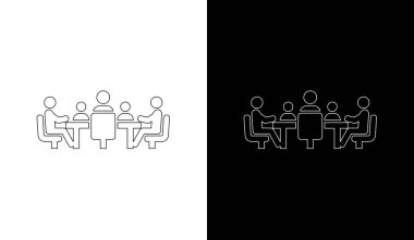 Cinsiyet eşitliği ve çeşitliliği temsil eden minimalist çizgi sanat simgeleri, kurumsal ve sosyal medya kampanyaları için ideal.