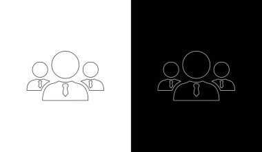 Takım çalışması ve liderliği tasvir eden temiz ve modern vektör simgesi, kurumsal sunumlar ve dijital tasarım projeleri için ideal.