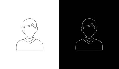 Takım elbiseli iki isimsiz iş adamının minimalist vektör simgeleri, kurumsal markalaşma ve takım çalışması kavramları için ideal..