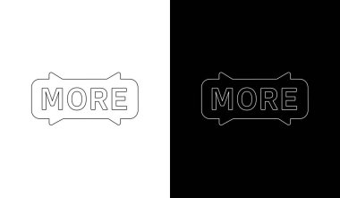 Clean and modern 'more' button icon with neon outline on dark background, ideal for digital interfaces and user experience design.