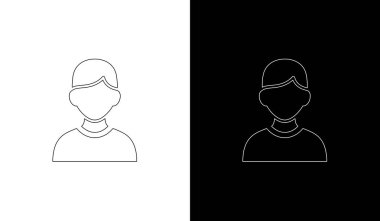 Yüzü olmayan insanların temiz ve modern çizgi sanat simgeleri uygulamalar, web siteleri ve markalaşma projeleri için ideal.