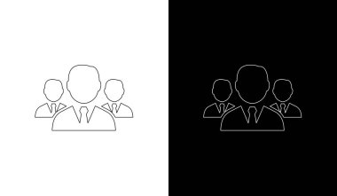 İş ve sosyal medya tasarımları için ideal minimalist çizgi sanat ikonu birliği, aile bağları ve işbirlikçi takım çalışmasını betimliyor.