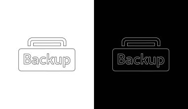 Minimalist düz tasarım yedekleme simgesi, veri güvenliği, bulut depolama ve teknik sunumlar için ideal.