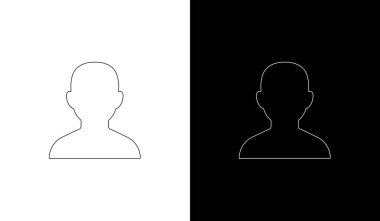 İki soyut insan profilinin temiz ve modern çizgi sanatı karanlık arka plandaki diyalog, işbirliği ve bağlantıyı sembolize ediyor..