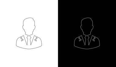 Takım elbiseli iki meçhul iş adamının temiz vektör simgesi işbirliğini veya kurumsal kullanım için karar vermeyi simgeliyor