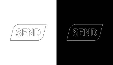 Temiz ve profesyonel gönderme düğmesi simgeleri satır ve tasarım, dijital arayüzler, uygulamalar ve web tasarım projeleri için idealdir.