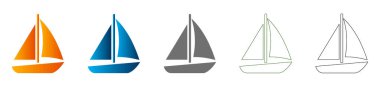 Basit bir yelkenli düz ikonu, tutarlı bir vektör ikonunun parçası. Ayrı tasarım, aynı zamanda koyu siyah bir tarzda da mevcut..