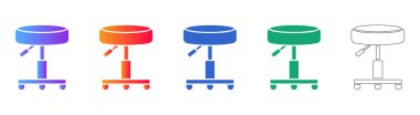 Medical Stool Icon Set in Gradient and Line Styles vol 2584