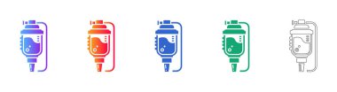Medical IV Drip Infusion Set scalable design Icon Set vol 2544