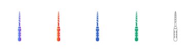 Endodontic File Icon Set for Dental Practice vol 2957