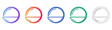 Minimalist Round Contact Lens Icon Set vol 3812