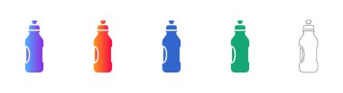 Sports Water Bottle Hydration Icons vol 30944