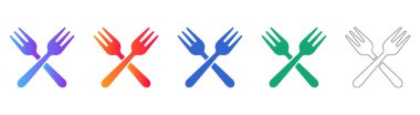 Crossed Forks Dining Icon Set vol 31503