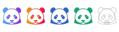 Gradient Styles vol 39703 'teki Şirin Panda Baş Simgesi