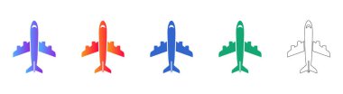 Minimalist Uçak Seyahat Simgeleri vol 40260