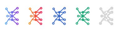 Connected Network Node System Icons vol 5732