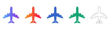 Global Travel Airplane and Airation Transportation Icons set vol 10880