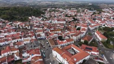 Portekiz 'deki Eski Şehir Caddelerinin Hava Görüntüsü