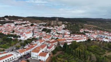 Portekiz 'deki Eski Şehir Caddelerinin Hava Görüntüsü