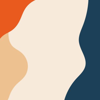 Retro Earth Tones 'daki Soyut Organik Şekiller